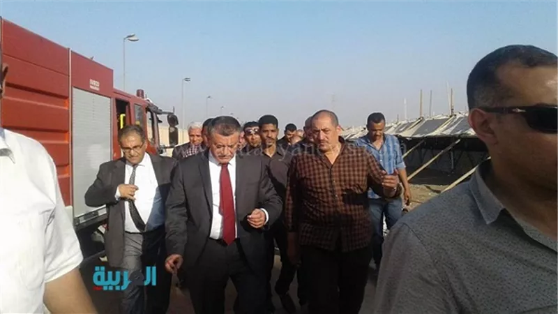 بالصور.. رئيس جامعة بنها يتفقد حريق مخيمات التعليم المفتوح