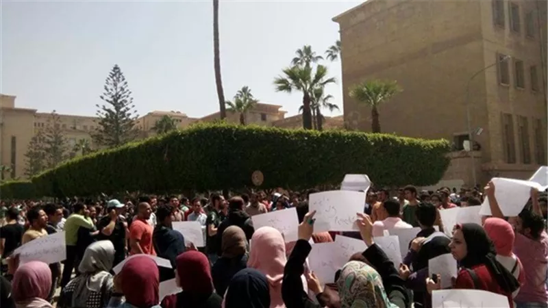 وقفة لطلاب جامعة الإسكندرية تضامنًا مع أهالي 