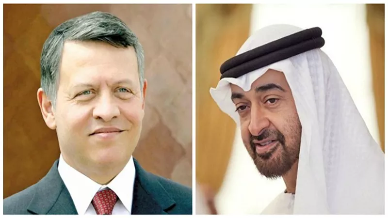  محمد بن زايد يبحث مع ملك الأردن العلاقات المشتركة وقضايا المنطقة