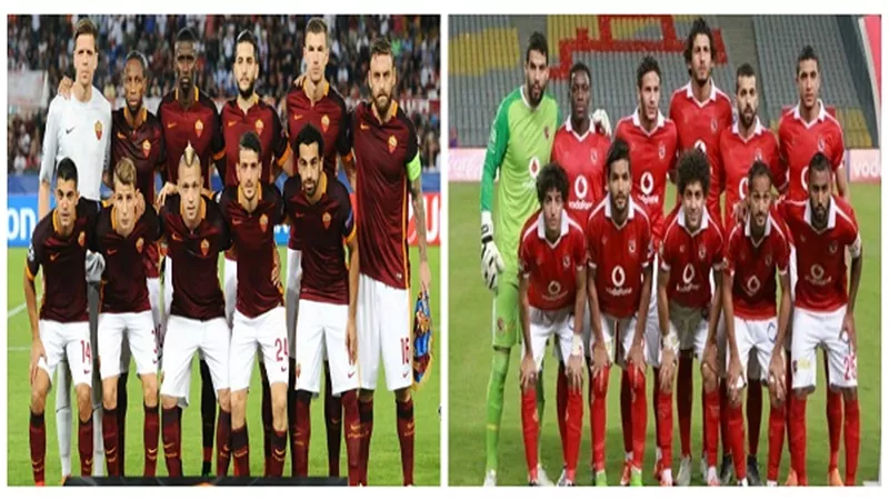 عشاء جماعي بين لاعبي  الأهلي وروما عقب المباراة بالإمارات