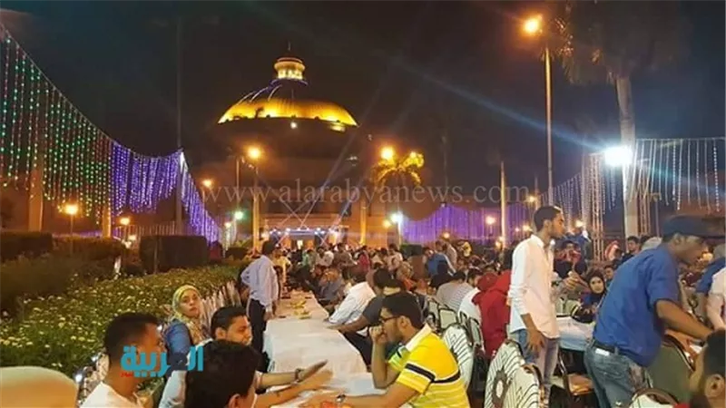 بالصور.. جامعة القاهرة تتزين لاحتفالات سحور الطلاب