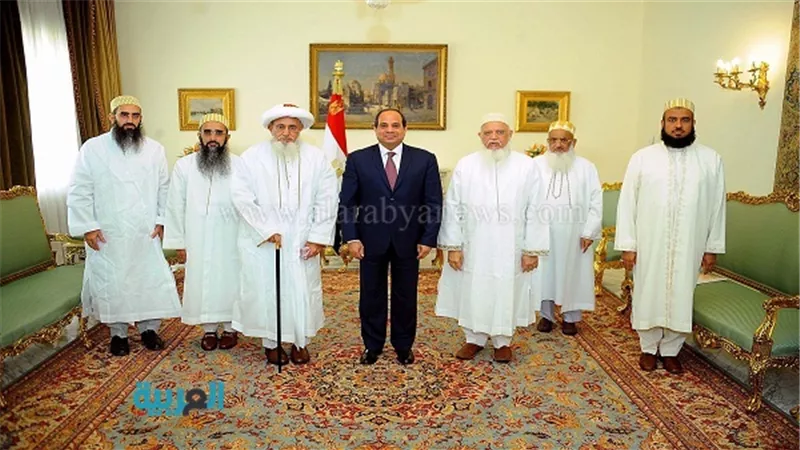 بالصور.. السيسي يستقبل سلطان طائفة البهرة بالهند