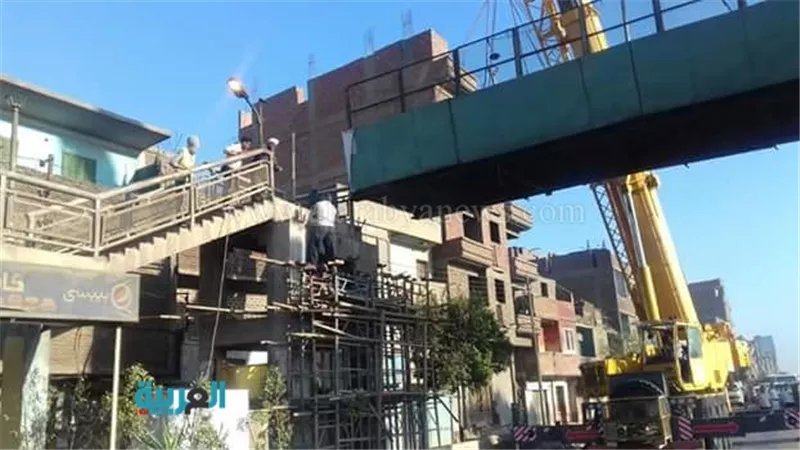 بالصور.. أعمال تعلية كوبري أبوجمعة بقليوب
