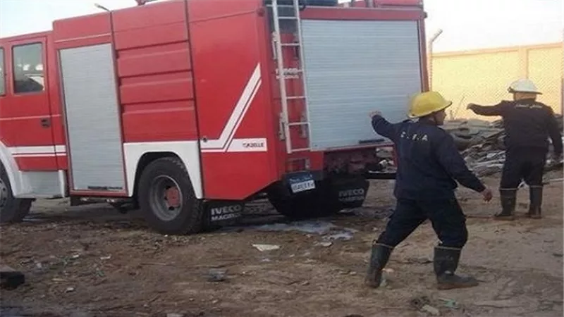 احتراق محلين لبيع المنظفات والخضراوات في العجوزة 