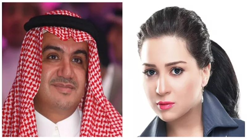 الشيخ وليد آل إبراهيم ومي عز الدين ينعيان مدير شركة 
