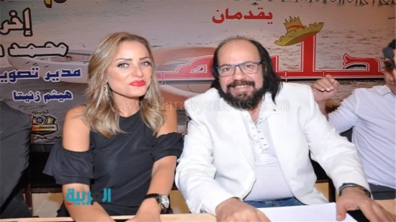 بالصور.. طلعت زكريا وريم البارودي يحتفلان بانتهاء تصوير 
