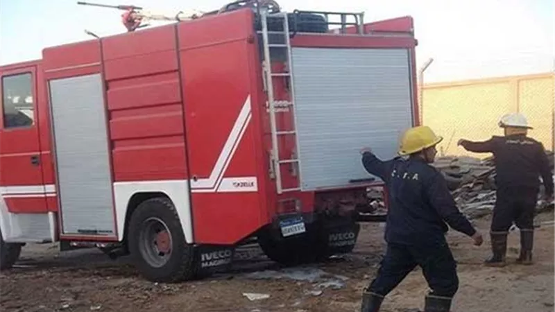 إخماد حريق بسوق الجملة بطريق الواحات في أكتوبر
