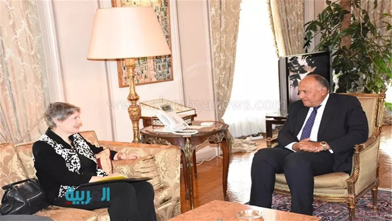 سامح شكري يستقبل هيلين كلارك المرشحة لمنصب سكرتير الأمم المتحدة