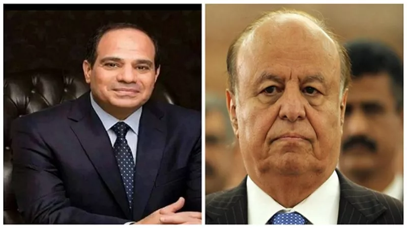 السيسي يتلقي اتصالاً هاتفياً من الرئيس اليمني عبد ربه منصور هادي
