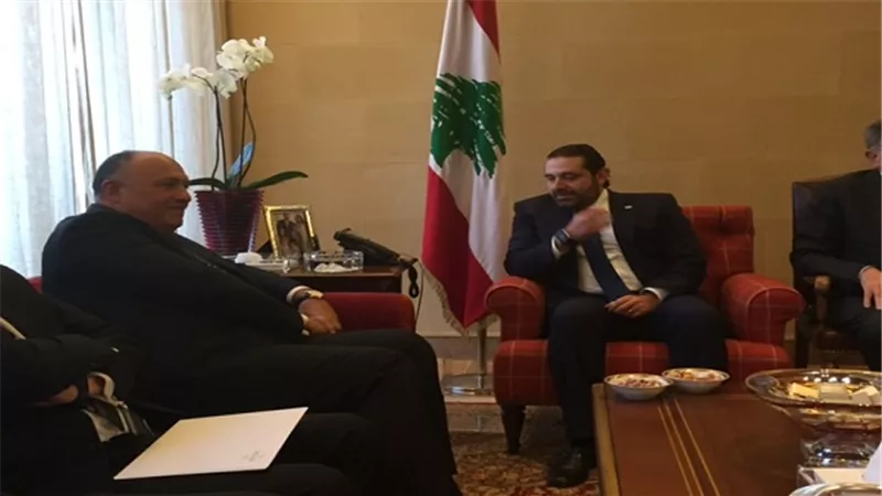 سامح شكري يلتقي رئيس الوزراء اللبناني المكلف سعد الحريري