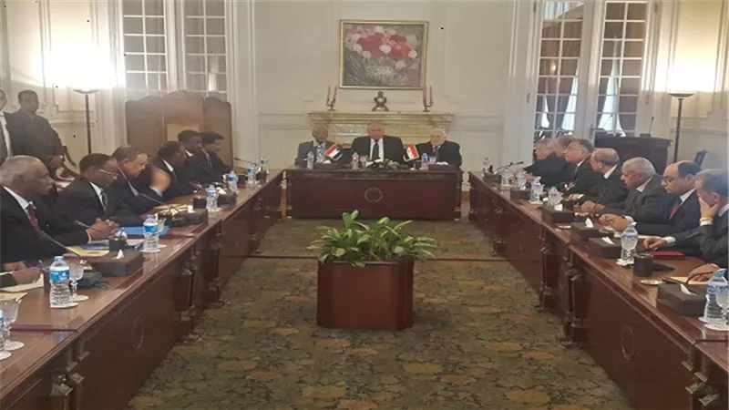 سامح شكري يستقبل وفد مجلسي الشئون الخارجية 
