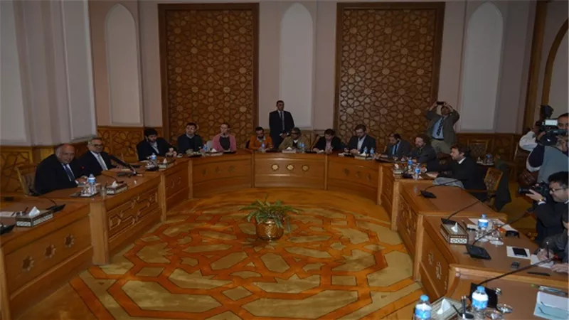 بالصور.. سامح شكرى يعقد لقاءً مع ممثلي الصحف والوكالات العالمية