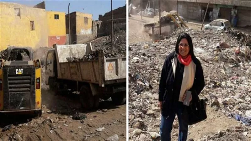 منى جاب الله تتابع رفع أطنان القمامة من أرض الخواص بمنشأة ناصر والجمالية