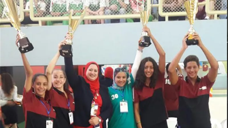التعليم تفوز بالمراكز الأولى وتحصد 4 كؤوس  فى بطولة الجمنزياد بلبنان