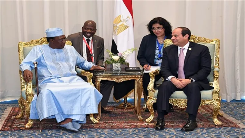السيسي يستقبل الرئيس التشادي إدريس ديبي على هامش فعاليات منتدى شباب العالم بشرم الشيخ