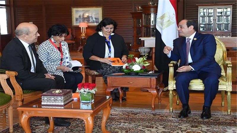 السيسي يستقبل جون إيف لودريان وزير أوروبا والشئون الخارجية الفرنسي