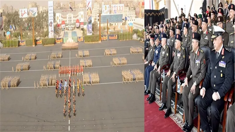 وزير الدفاع يشهد الإحتفال بإنتهاء فترة الإعداد العسكرى لطلبة الكليات العسكرية