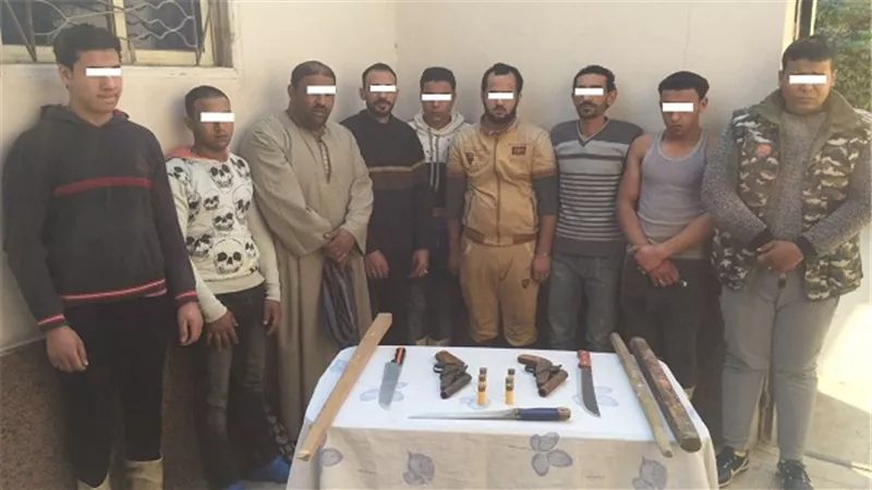 ضبط 8 أشخاص وبحوزتهم أسلحة نارية وبيضاء أعدوها للتشاجر مع آخرين