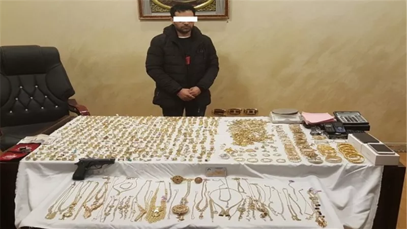 كشف غموض واقعة سرقة 6 كيلو جرام من المشغولات الذهبية من احدى المحلات