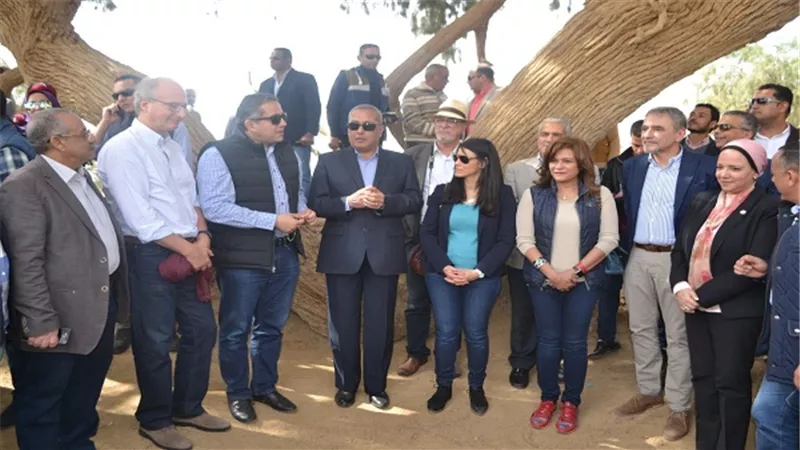 بالصور.. وزيرا الآثار والسياحة ومحافظ السويس يتفقدون مشروع تطوير منطقة عيون موسى