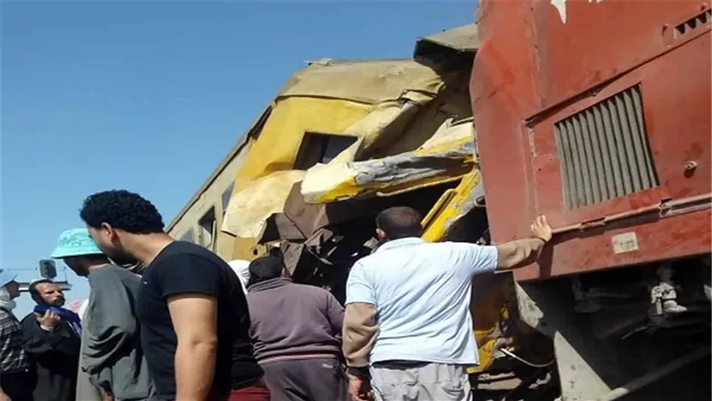 غادة والي تتابع حادث تصادم قطارين في كوم حمادة 