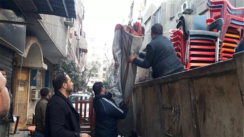 حملة مكبرة لرفع الاشغالات بشوارع امبابة