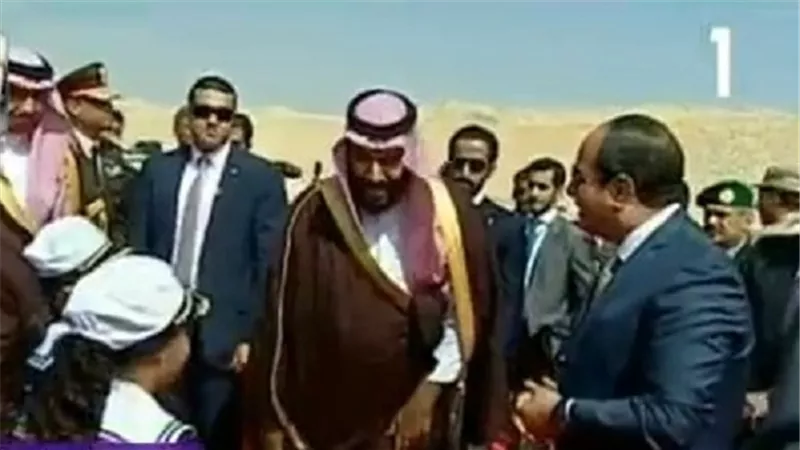 بالفيديو.. الرئيس السيسي وولي العهد السعودي فى جولة بحرية بقناة السويس