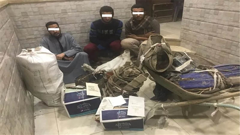 ضبط 9 أشخاص لقيامهم بالحفر بقصد البحث والتنقيب عن الآثار 