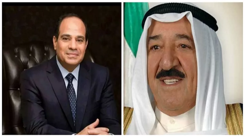 السيسي يتلقى اتصالاً هاتفياً من أمير دولة الكويت