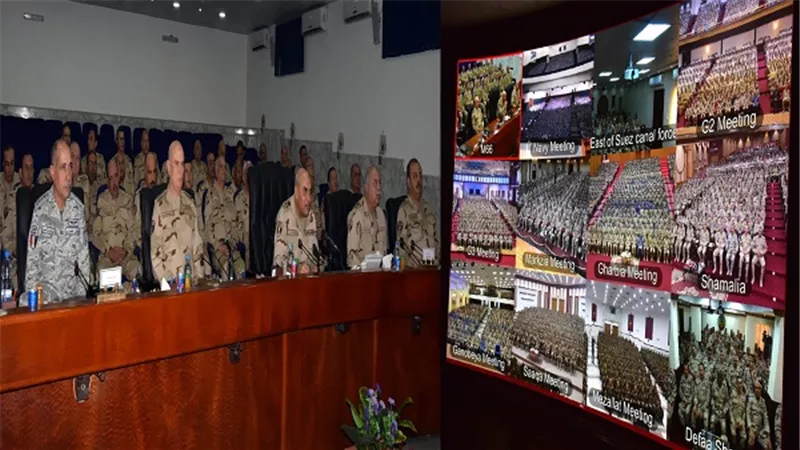 وزير الدفاع يلتقي برجال القوات المسلحة بنطاق الجيوش عبر الفيديو كونفرانس