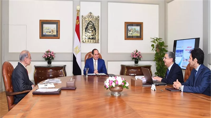 الرئيس السيسي يجتمع مع رئيس مجلس الوزراء ووزير الكهرباء