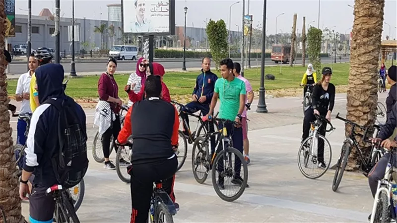 تحت رعاية جهاز مدينة ٦ اكتوبر افتتاح مسار الدراجات بطريق جمال عبدالناصر 