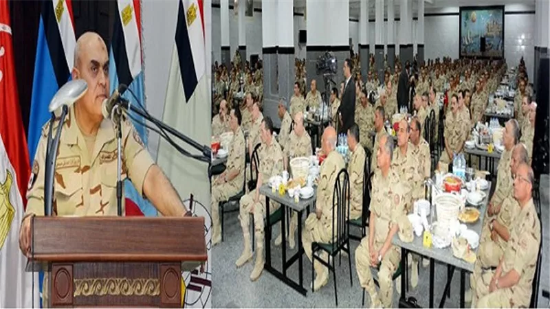 الفريق اول صدقي صبحي يتناول الإفطار مع أعضاء هيئة التدريس وطلبة الكليات والمعاهد العسكرية  