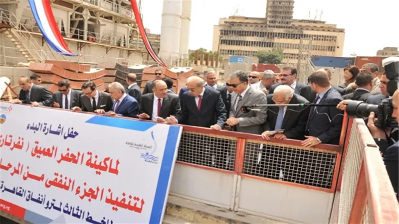 رئيس الوزراء يعطي اشارة البدء لأعمال حفر المرحلة الثالثة من الخط الثالث لمترو الأنفاق