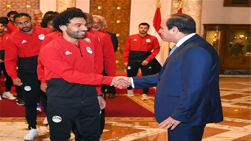 السيسي يستقبل أعضاء بعثة المنتخب الوطني لكرة القدم المشاركة في بطولة كأس العالم (روسيا 2018)