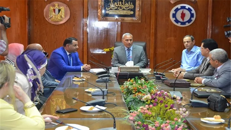 حامد.. يستقبل مساعد وزير التموين  للمناطق الاستثمارية لمناقشة الفرص المتاحة لاقامة مشروعات بالمحافظة 