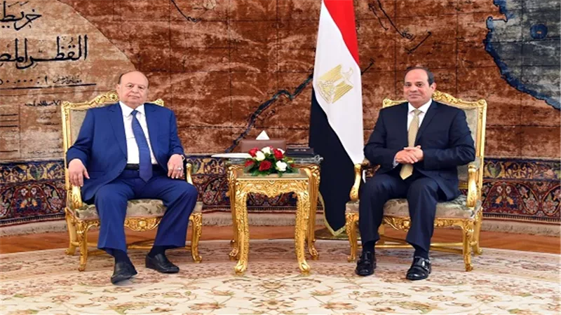 الرئيس السيسي يستقبل الرئيس اليمنى بقصر الاتحادية 
