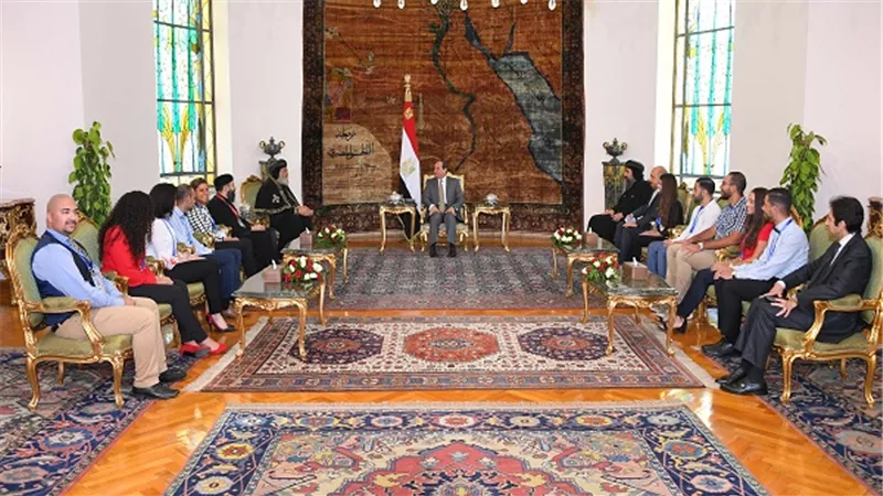 السيسي يستقبل البابا تواضروس ووفد من الملتقى العالمى الأول للكنيسة القبطية الأرثوذكسية