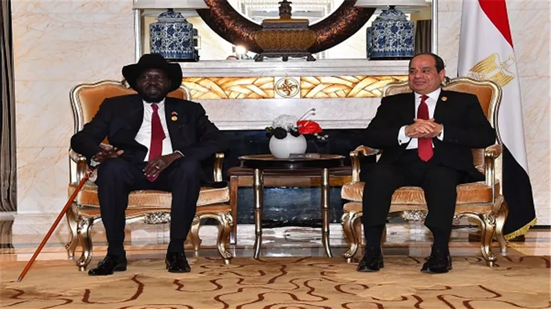 الرئيس السيسي يلتقى بمقر إقامته بالصين رئيس جنوب السودان