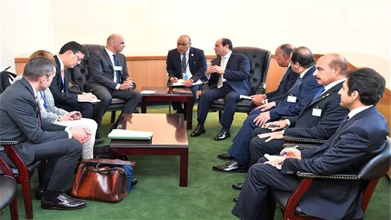 الرئيس السيسي يلتقى مع رئيس الاتحاد السويسرى