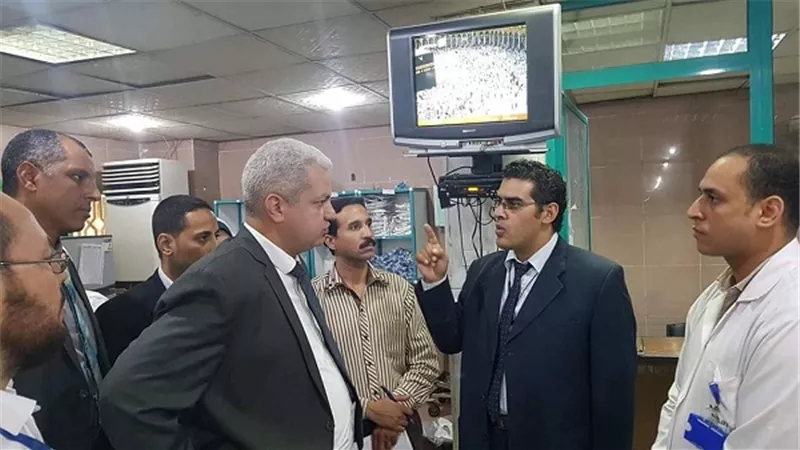 مرور فريق وزاره الصحة وادارة التفتيش المالى والادارى والمتابعه والرقابه بديوان عام المحافظة للتأمين الصحي بالفيوم
