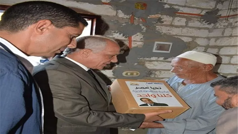 راشد يوزع 1250 كرتونه مواد غذائية وتجهيز 20 عروسة يتيمه بالأجهزة الكهربائية للزواج بالجيزة