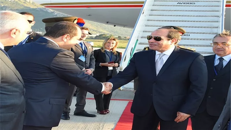 الرئيس السيسي في زيارة رسمية بمدينة باليرمو الإيطالية