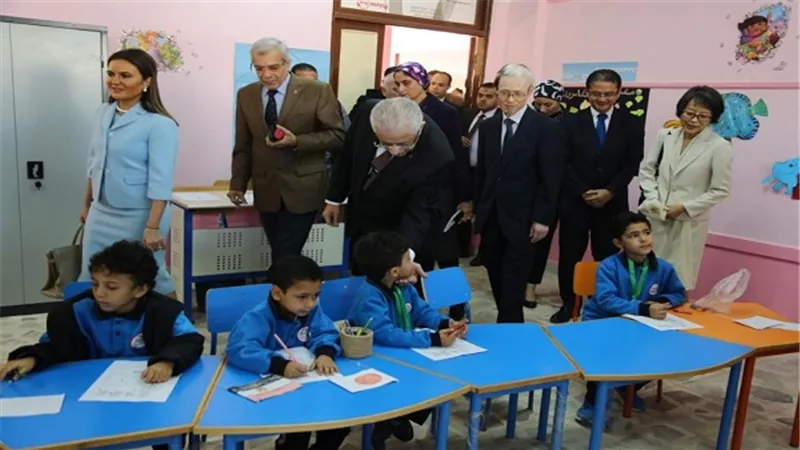 شوقى ونصر يفتتحان المدرسة المصرية اليابانية بالعبور