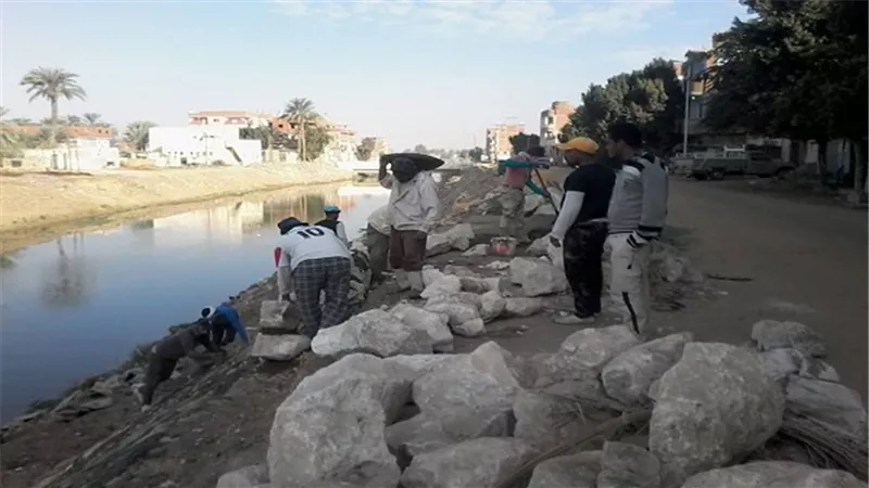  تدبيش جوانب ترعة السويس بطول 1600متر