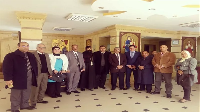 وفد من قيادات حماة الوطن بالجيزة يزور كنائس للتهنئة بعيد الميلاد