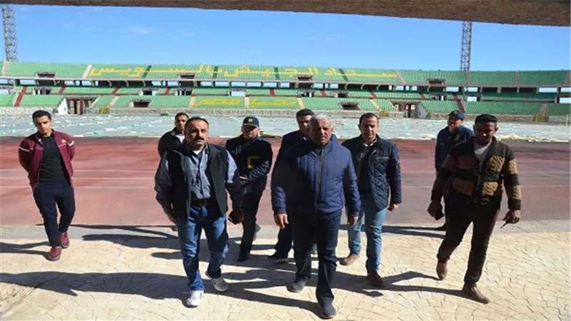 بالصور.. محافظ السويس يتفقد استاد الجيش استعداد لاستقبال كأس الامم الافريقية