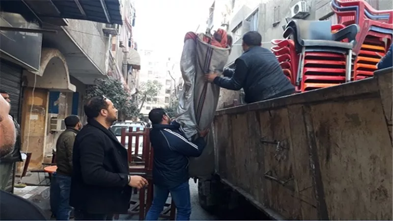 حملة لإزالة الاشغالات بميدان سوارس بالمعادى