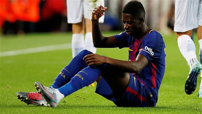 برشلونة يعلن غياب عثمان ديمبلي أسبوعين بسبب الإصابة