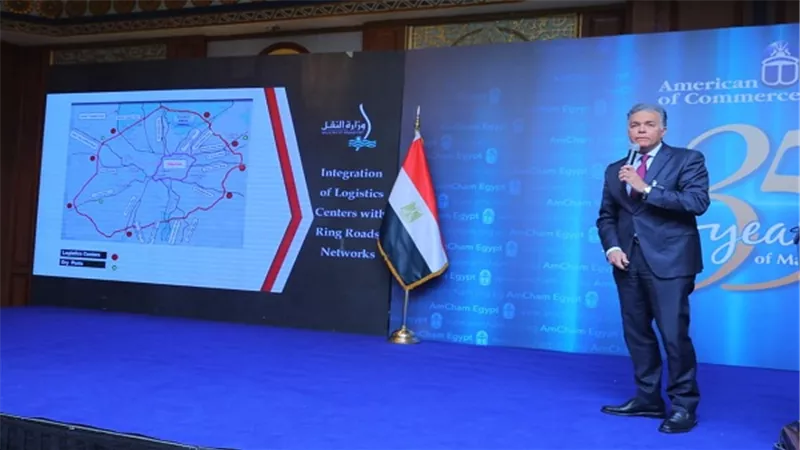 وزير النقل يستعرض الخطة اللوجستية أمام الغرفة التجارية الامريكية
